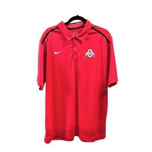 NIKE Ohio State Buckeye Dri-Fit Polo in “Scarlet” Red XL